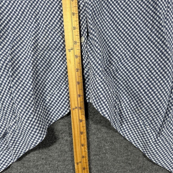 Anne Klein Button Up Lagenlook Tunic Shirt Womens 10 Blue White Gingham Check - Picture 6 of 9